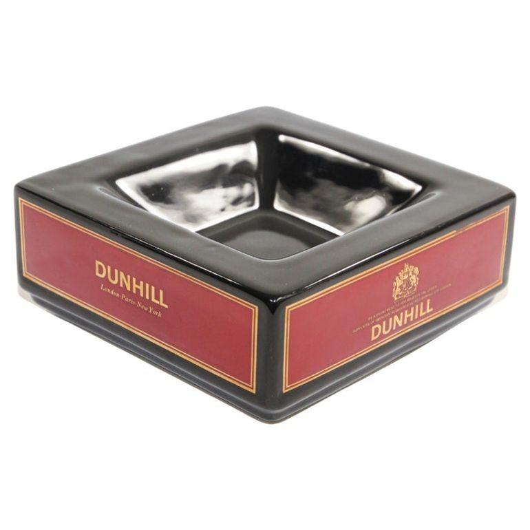 British Colonial Dunhill Cigar Ashtray Catchall England Black and Red Collectible 1970 For Sale