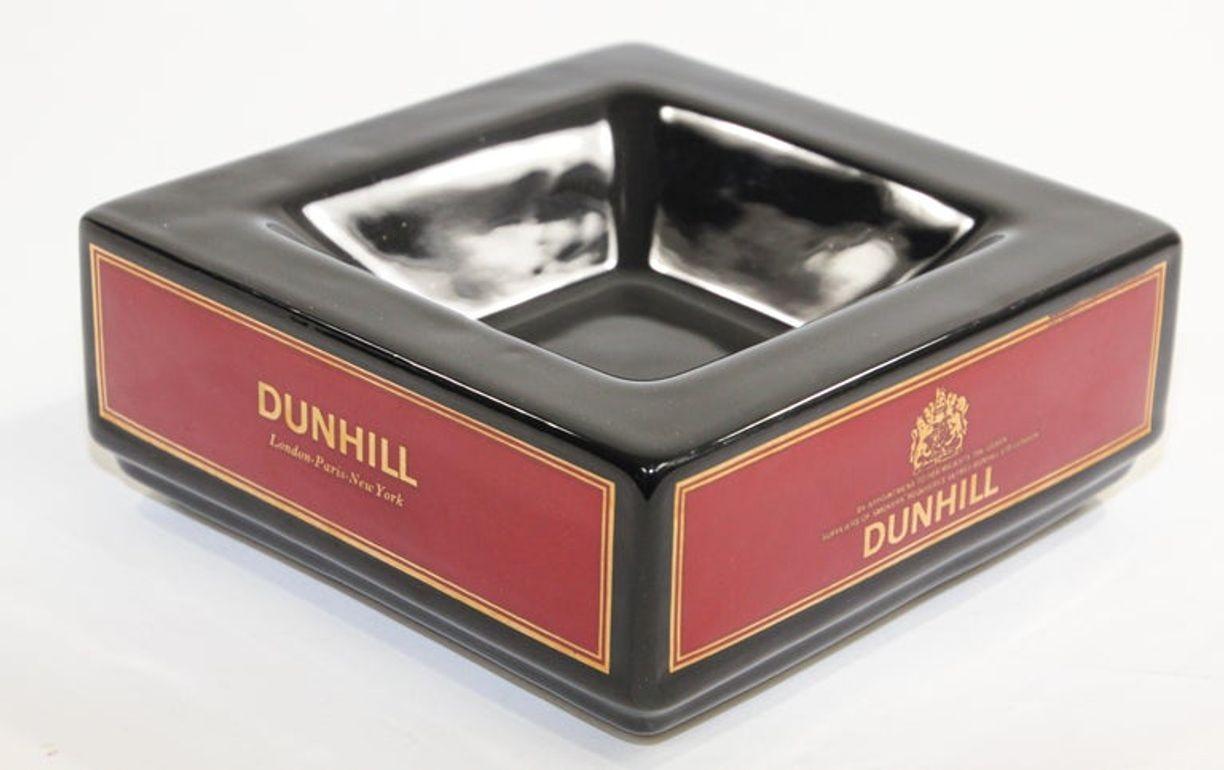 English Dunhill Cigar Ashtray Catchall England Black and Red Collectible 1970 For Sale