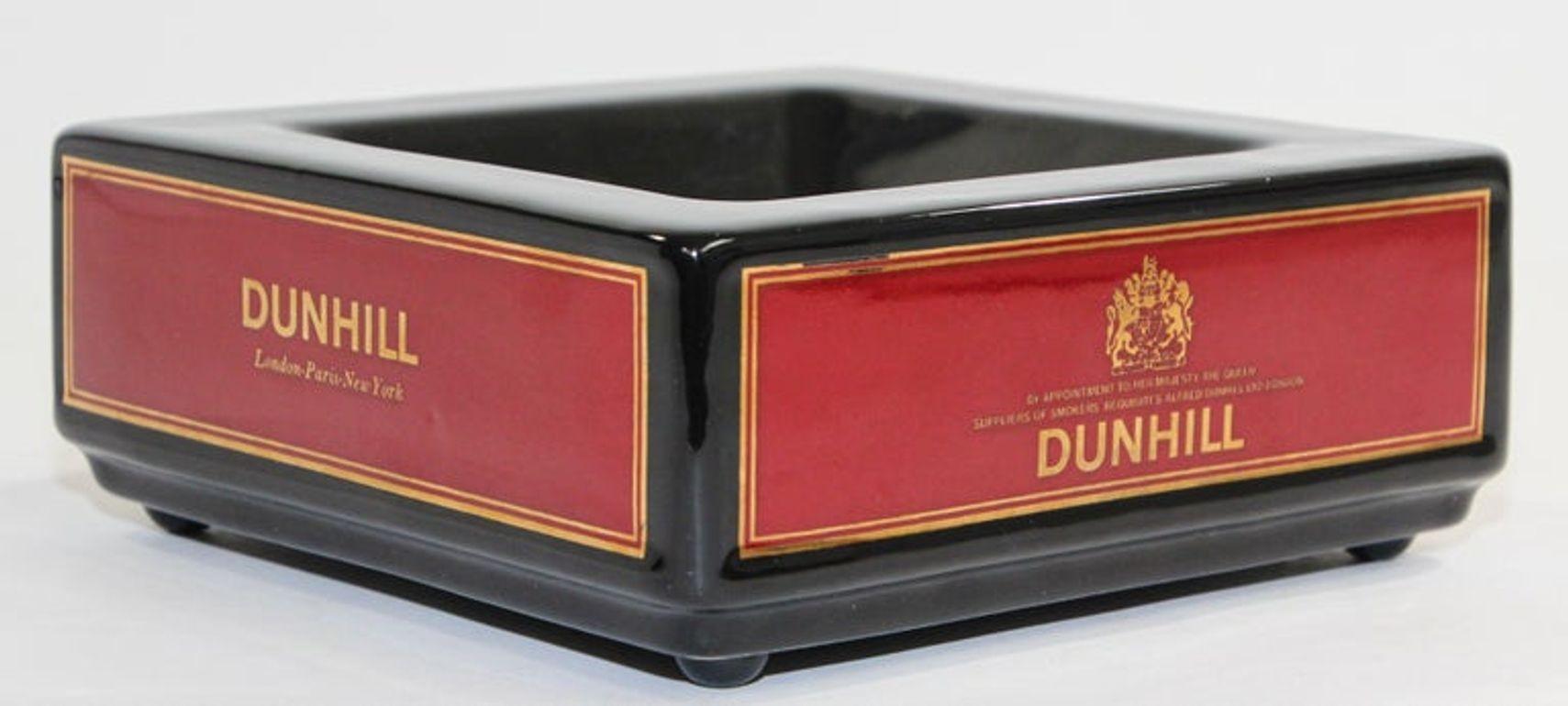 Gilt Dunhill Cigar Ashtray Catchall England Black and Red Collectible 1970 For Sale