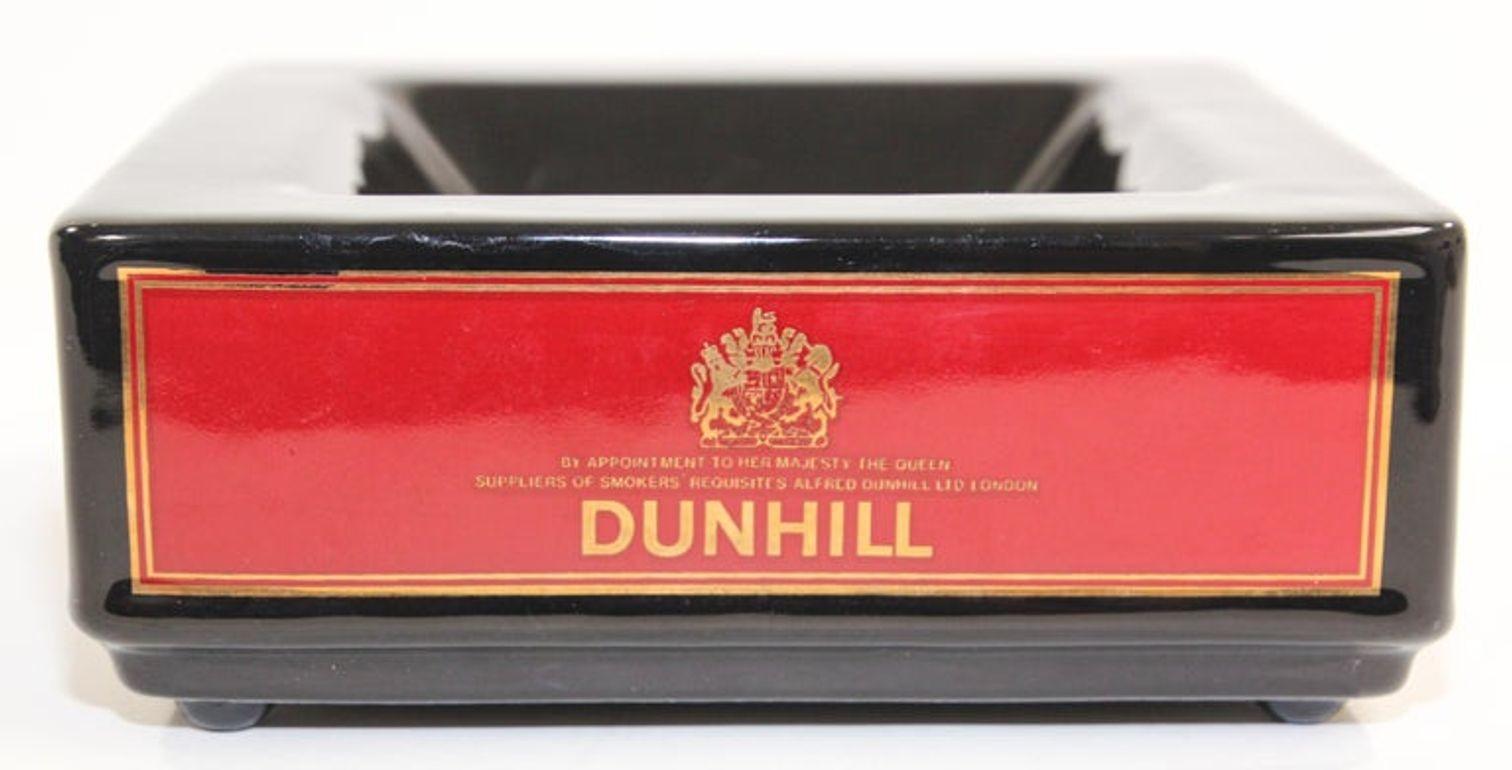 Dunhill Cigar Ashtray Catchall England Black and Red Collectible 1970 In Good Condition For Sale In North Hollywood, CA