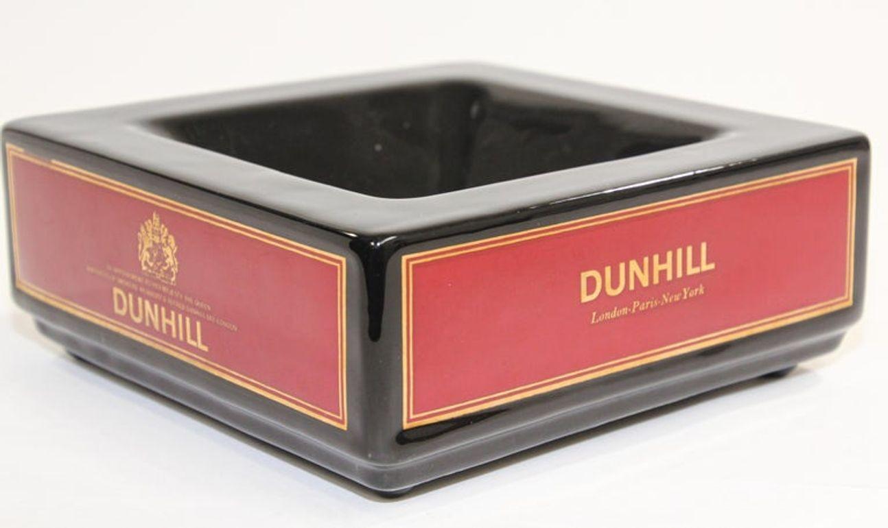 20th Century Dunhill Cigar Ashtray Catchall England Black and Red Collectible 1970 For Sale