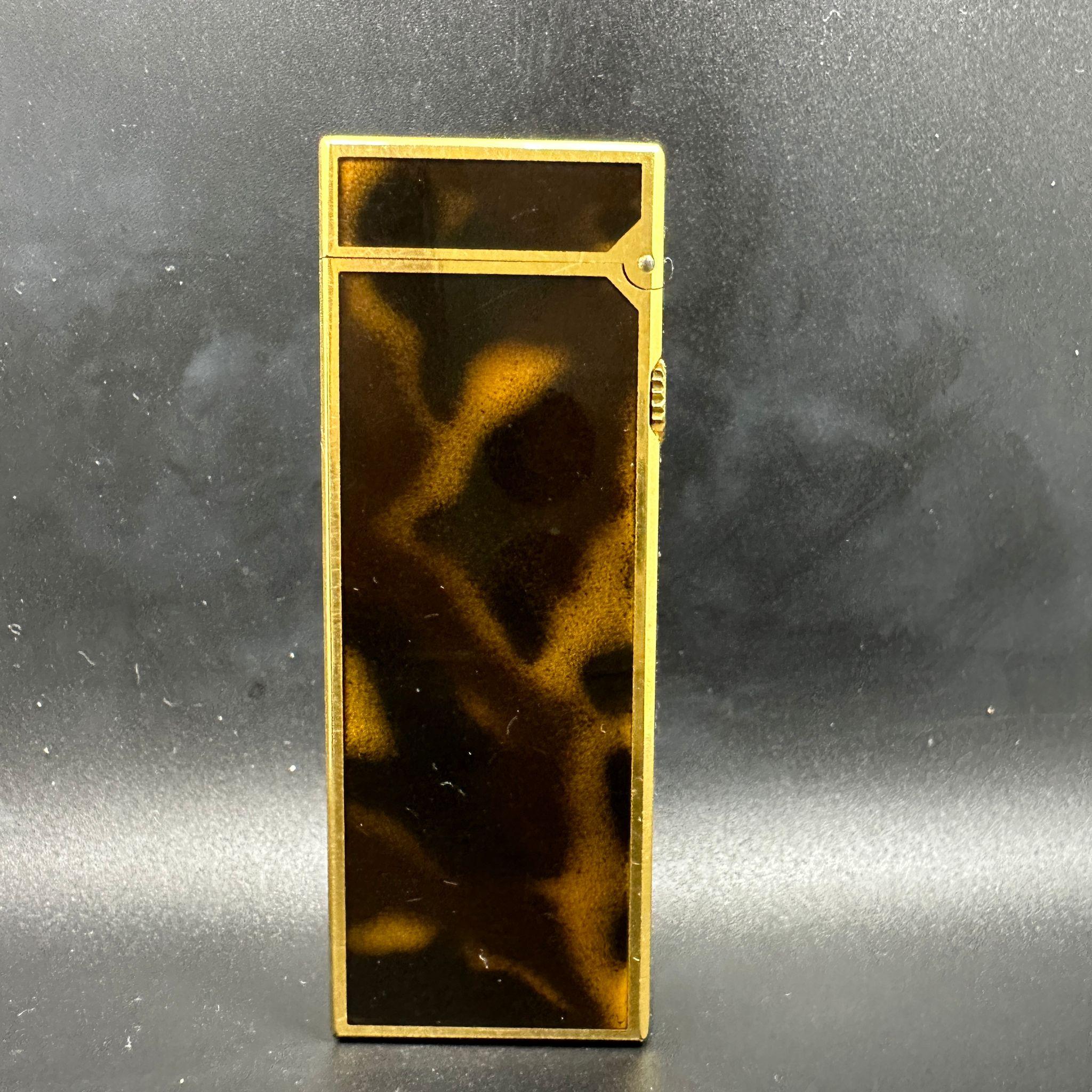 Dunhill circa 1980 Vintage Gold Plated & Tortoiseshell Resin Lighter 3