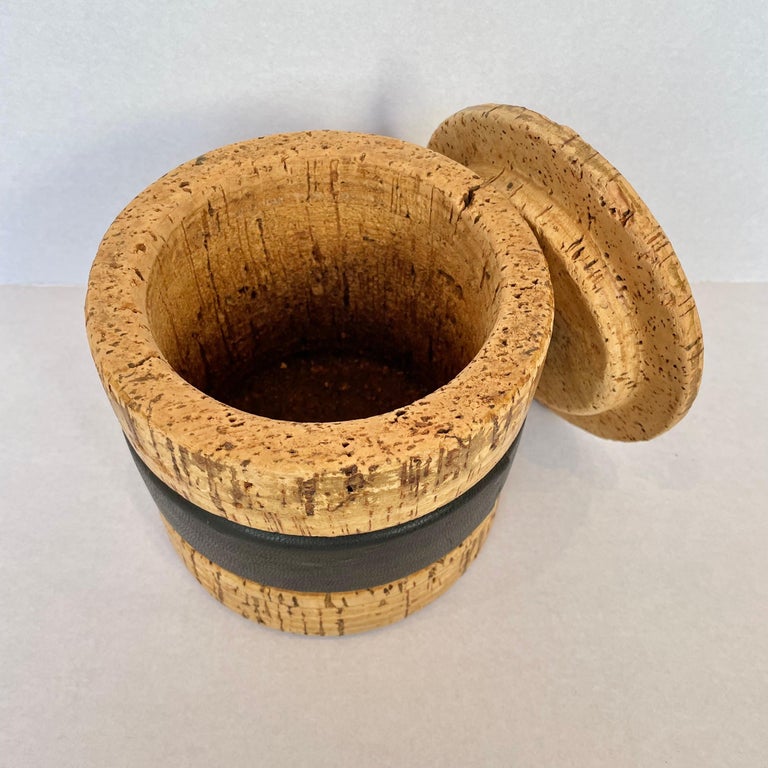 Dunhill Cork and Leather Tobacco Jar For Sale at 1stDibs