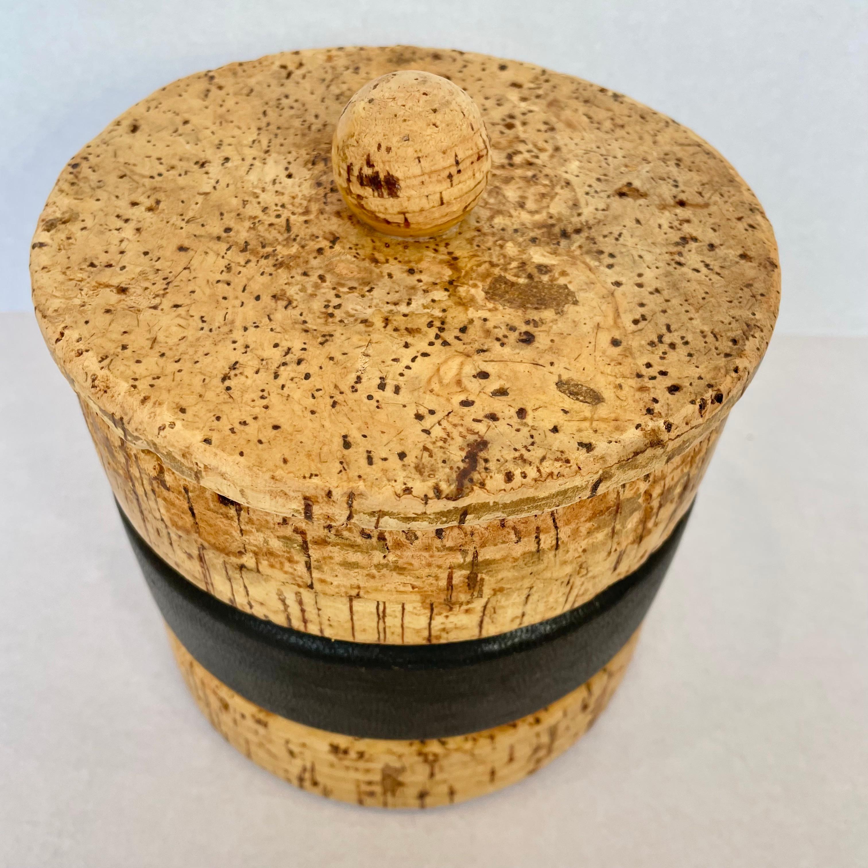 Dunhill Cork and Leather Tobacco Jar For Sale 1