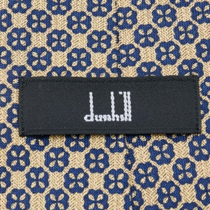 Gris Dunhill cravate en soie crème imprimée à fleurs en vente