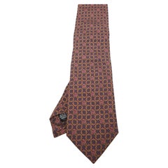 Dunhill Dark Purple Geometric Print Silk Tie