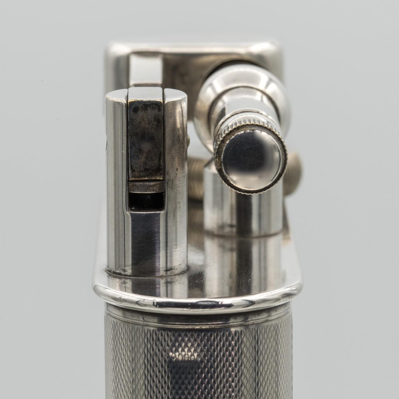 Dunhill 'Giant' Lighter with Silver Plated Engine Turned Finish, circa 1948 3