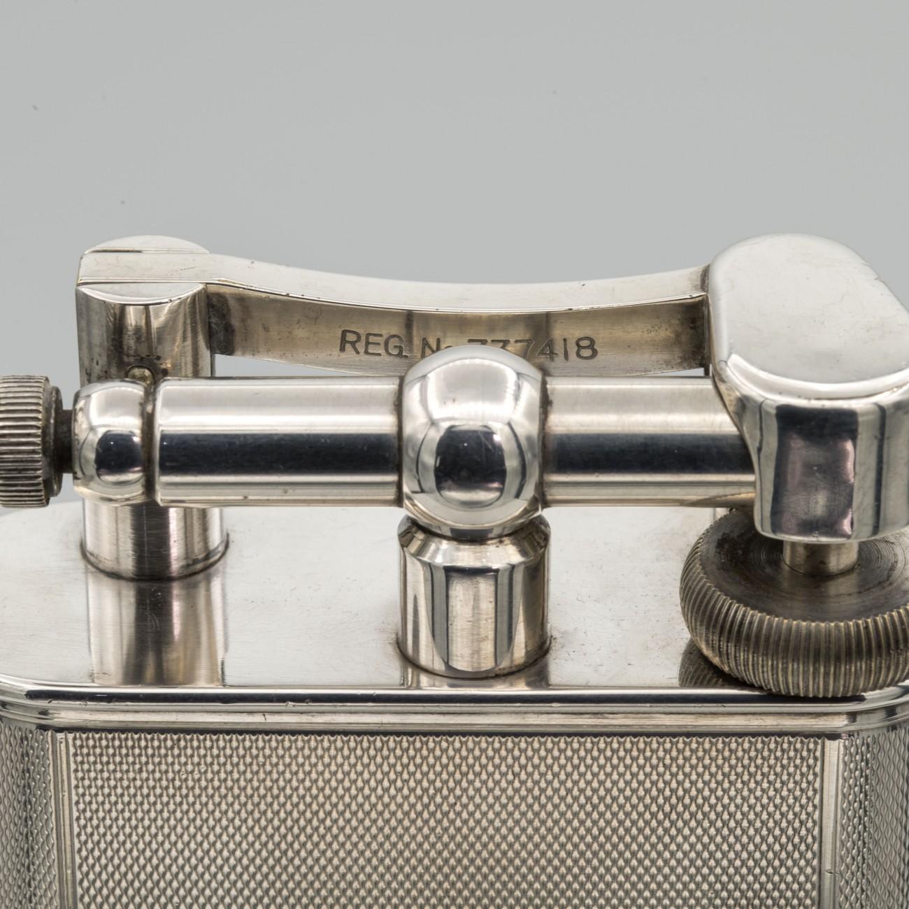 Dunhill 'Giant' Lighter with Silver Plated Engine Turned Finish, circa 1948 1