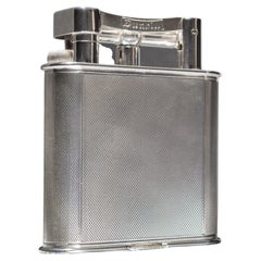 Vintage Dunhill 'Giant' Lighter with Silver Plated Engine Turned Finish, circa 1948