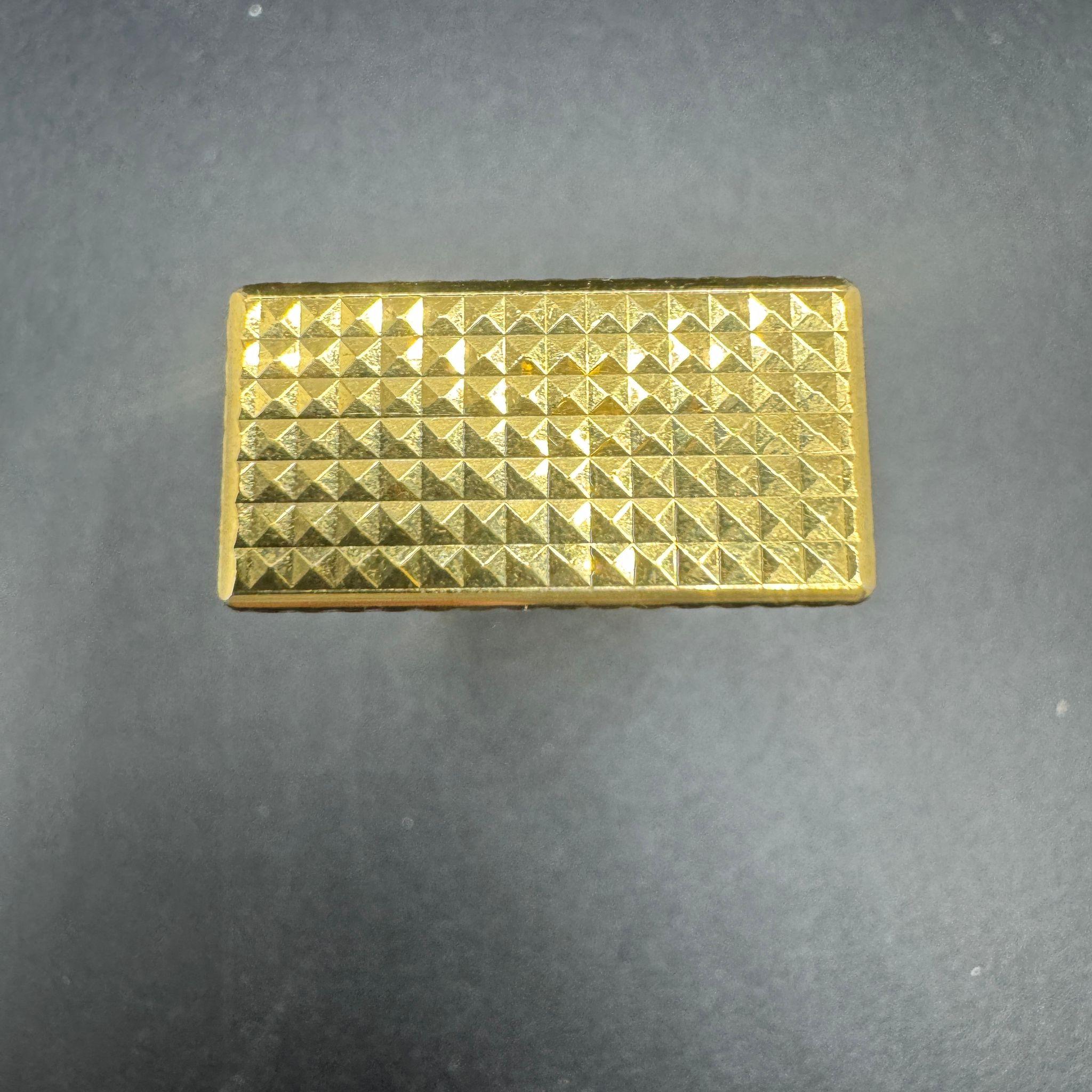 Dunhill “James Bond” Lighter of Choice, Diamond Pattern Gold Plated Lighter For Sale 6
