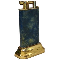 Vintage Dunhill Lift Arm Table Lighter Blue Mottled Lacquer Finish