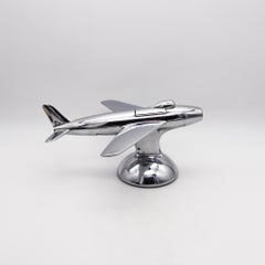 Dunhill London 1954 F-86 Jet Aircraft Table Desk Lighter In Polished Chrome