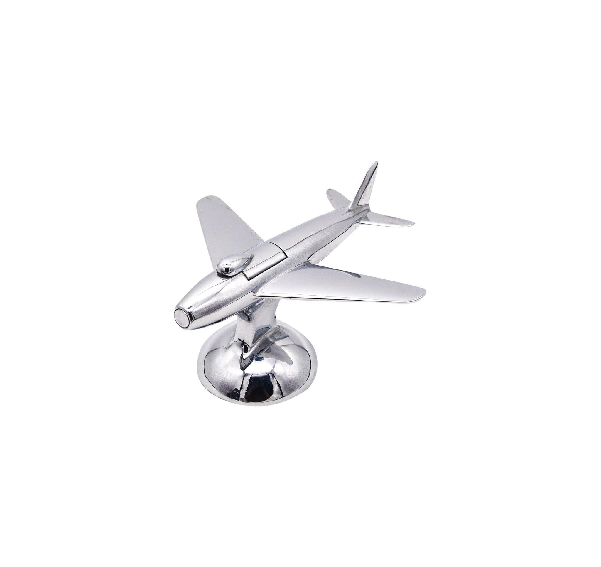 Acciaio DUNHILL London 1954 Jet Aircraft F-86 Accendino da tavolo in cromo lucido