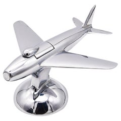 DUNHILL London 1954 Jet Aircraft F-86 Accendino da tavolo in cromo lucido
