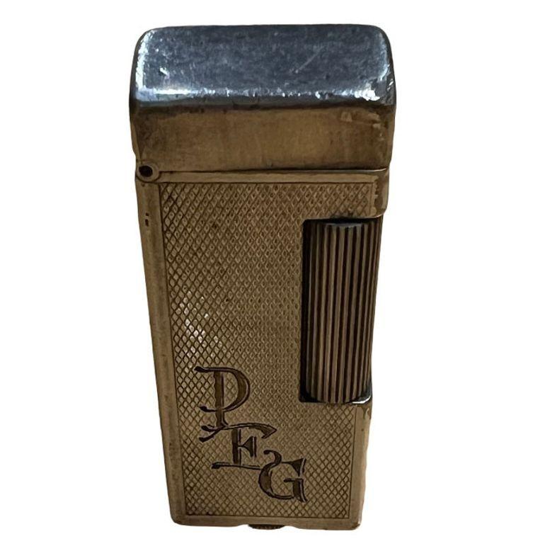 Mid-20th Century Dunhill London Silver Plate Rollalite Petrol Lighter (Silver plate?) For Sale