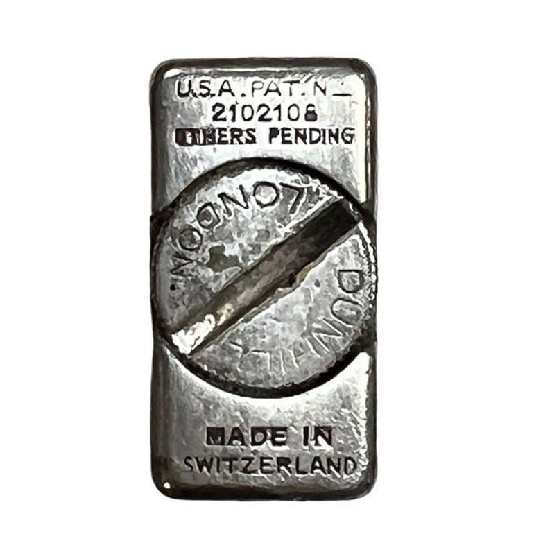 American Dunhill London Silver Plate Rollalite Petrol Lighter For Sale