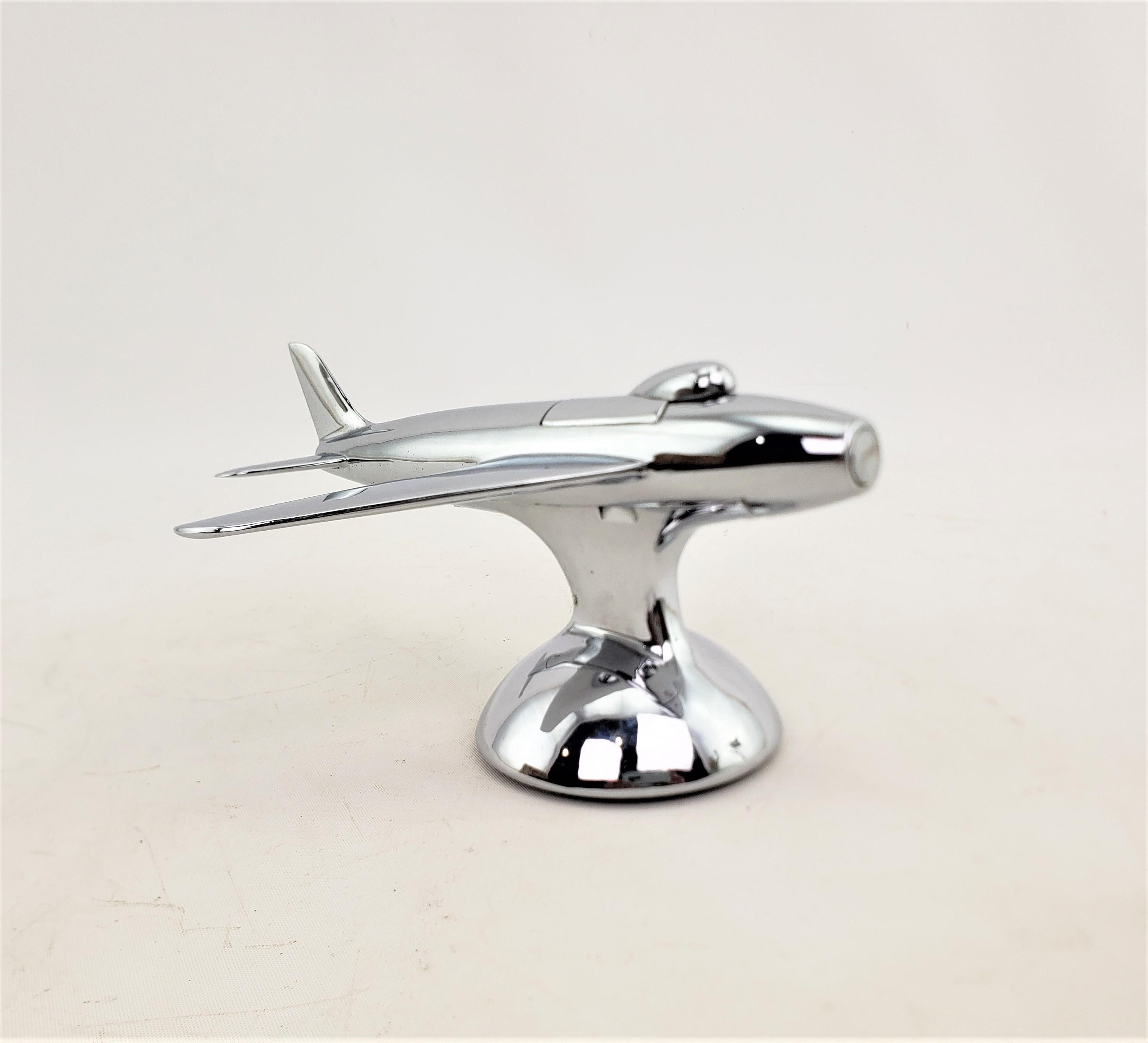 Dunhill Mid-Century Modern Chrom stilisierter Sabre Jet Airplane Tischleuchter, Mid-Century Modern (Englisch) im Angebot