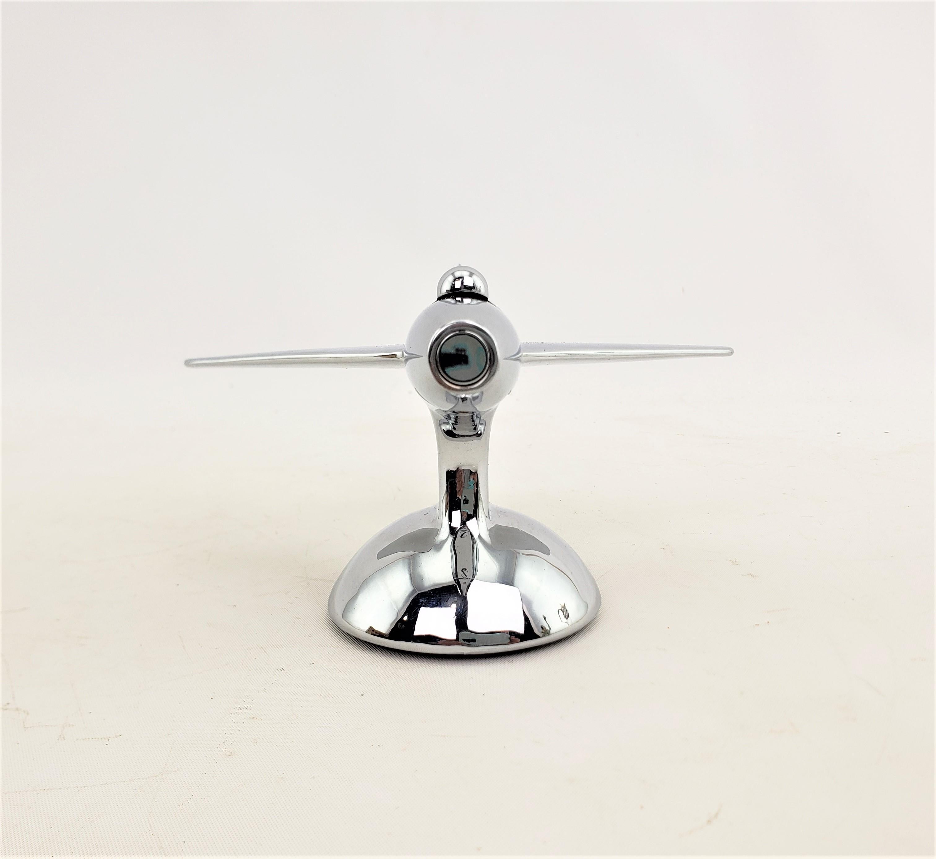 Dunhill Mid-Century Modern Chrome Stylized Sabre Jet Airplane Table Lighter In Good Condition For Sale In Hamilton, Ontario