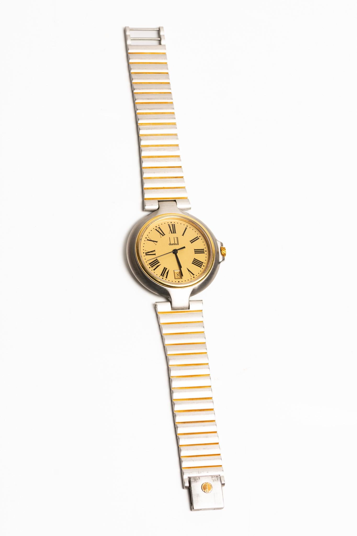 Dunhill Millennium Quartz Oro e Argento Orologio da polso unisex in vendita 11