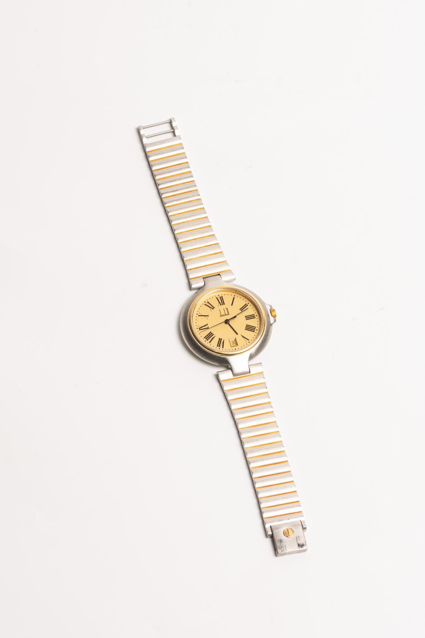 Dunhill Millennium Quartz Oro e Argento Orologio da polso unisex In condizioni buone in vendita a Portland, England