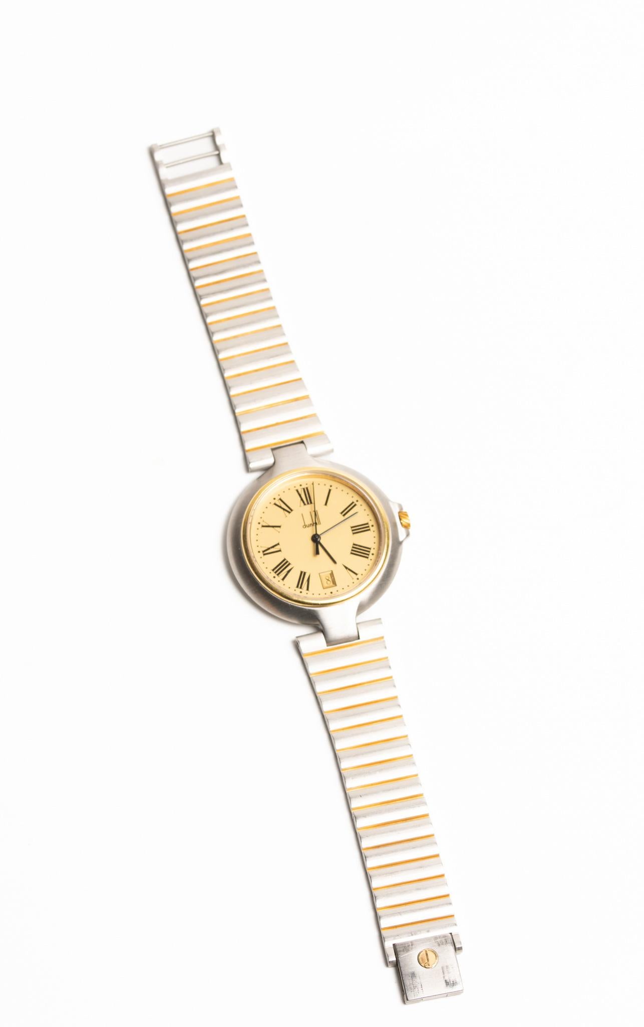 Dunhill Millennium Quartz Oro e Argento Orologio da polso unisex in vendita 1