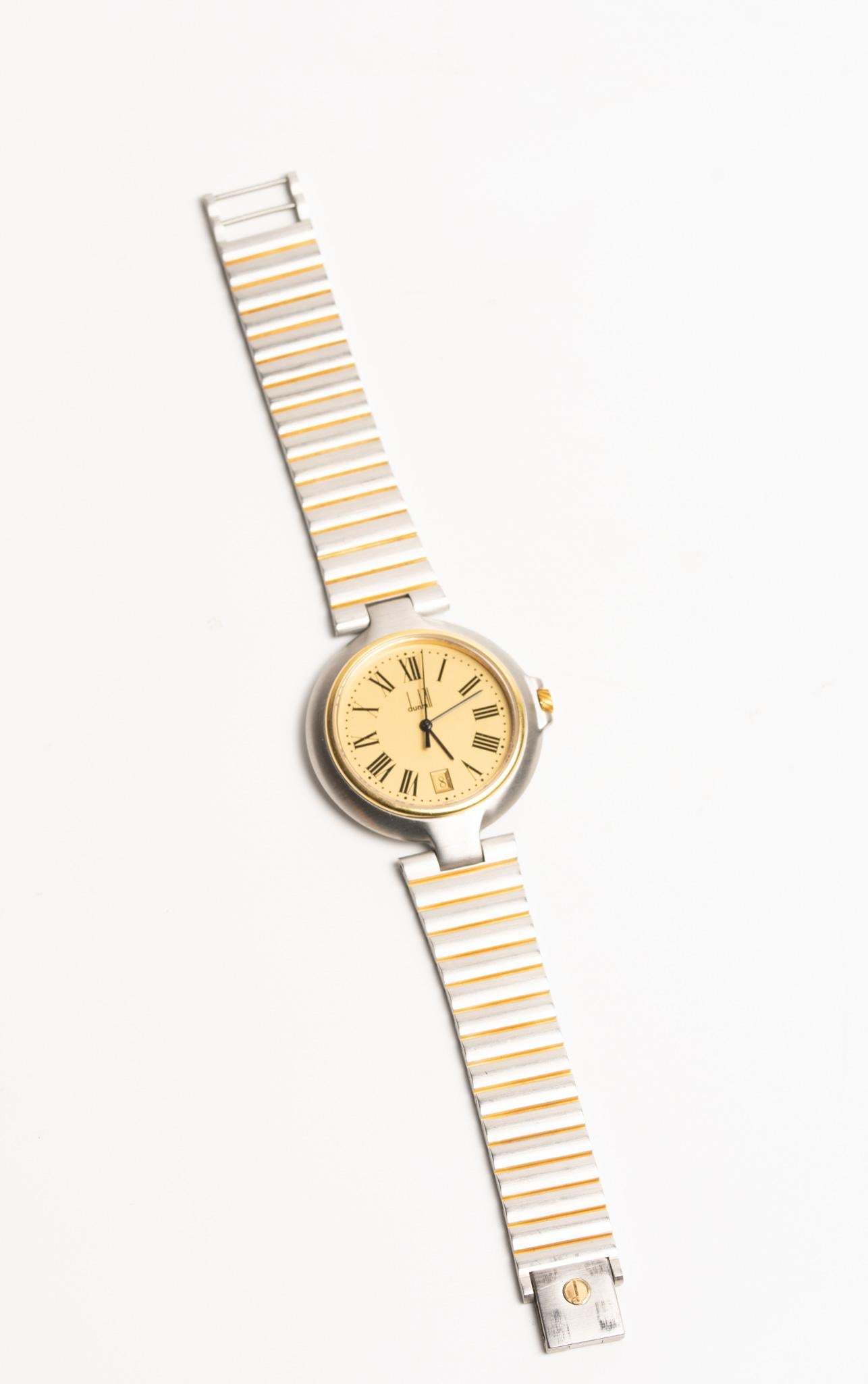 Dunhill Millennium Quartz Oro e Argento Orologio da polso unisex in vendita 2
