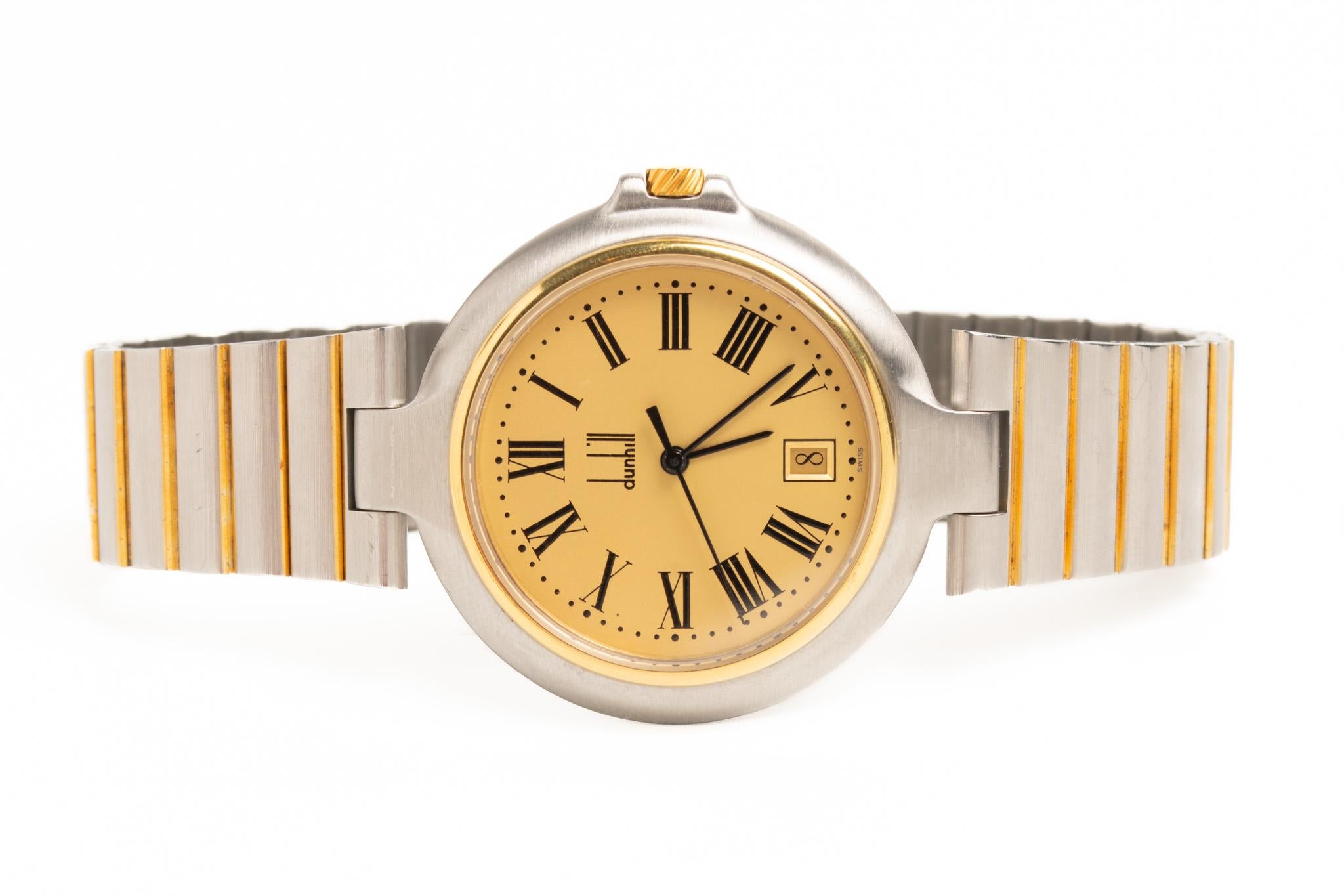 Dunhill Millennium Quartz Oro e Argento Orologio da polso unisex in vendita 3