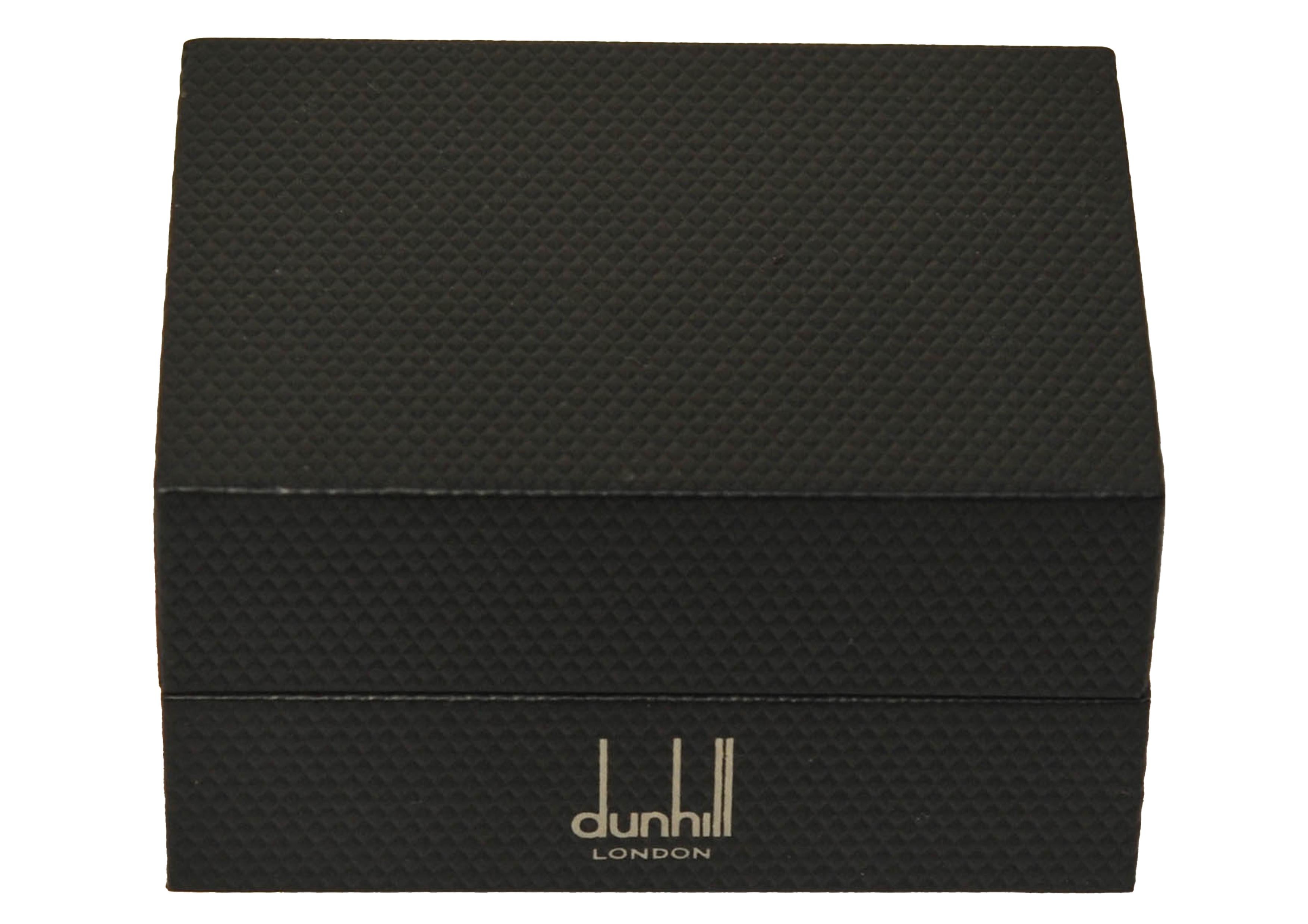 Dunhill of London Sterling Silver & Onyx Cufflinks in Original Dunhill Box  For Sale 6