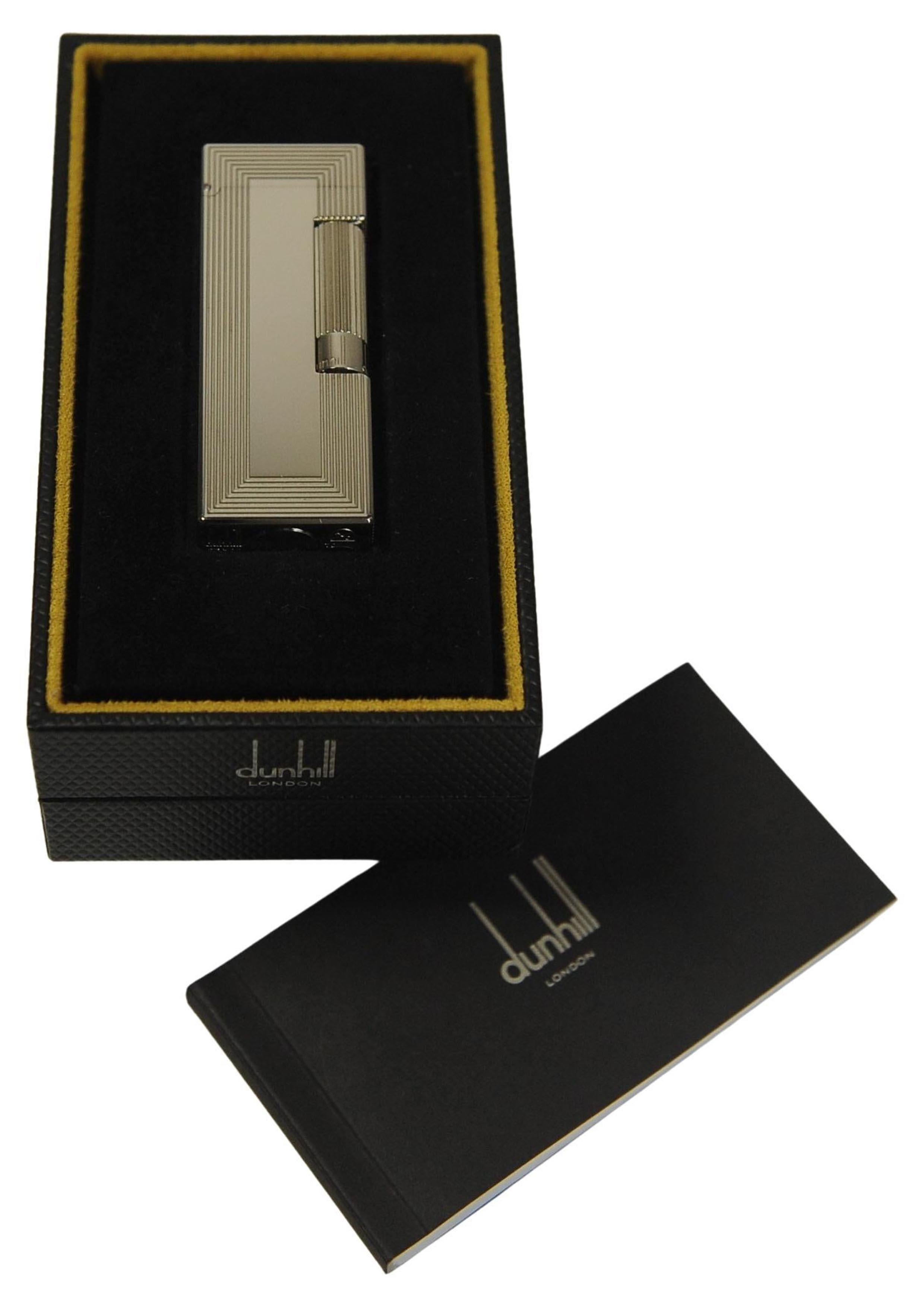 Encendedor de Bolsillo Rollagas Dunhill Paladiado Con Caja Original Art Decó en venta