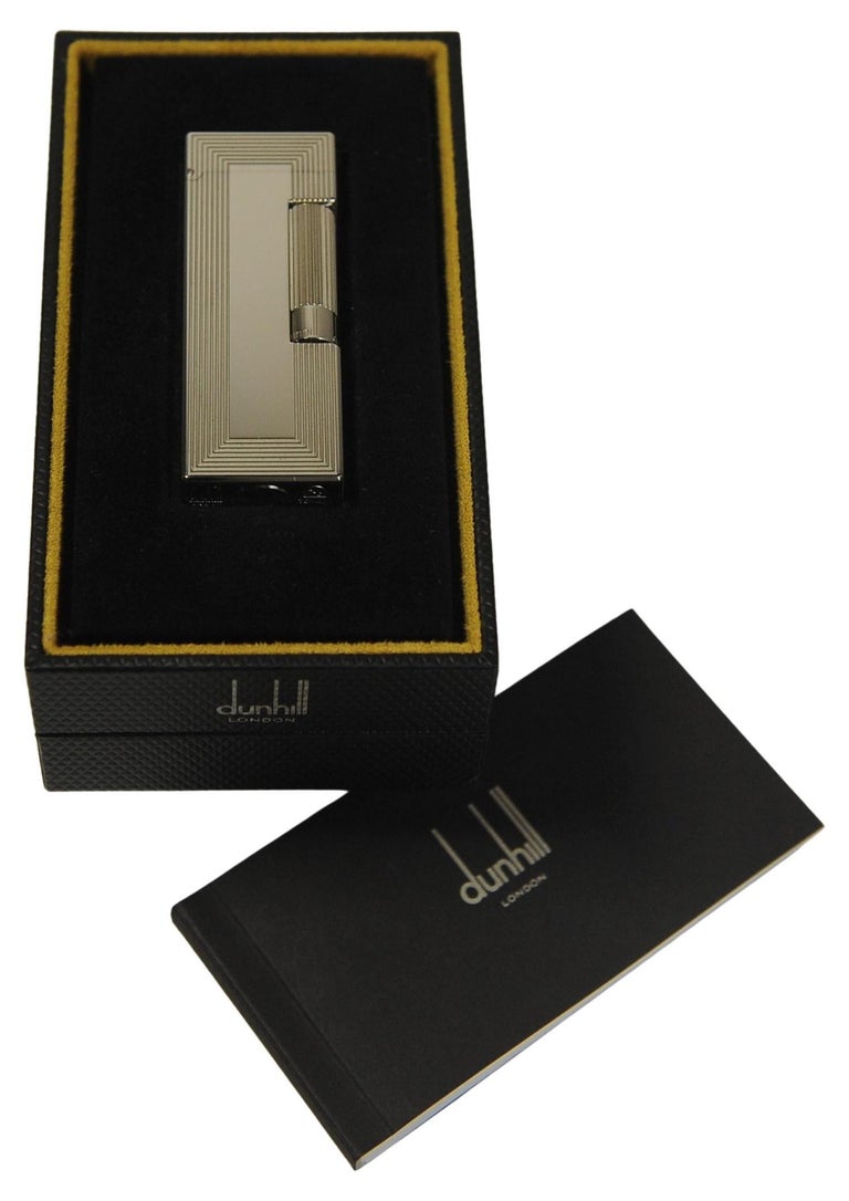 Dunhill Palladium Plated Rollagas Pocket Cigarette Lighter With Original Box