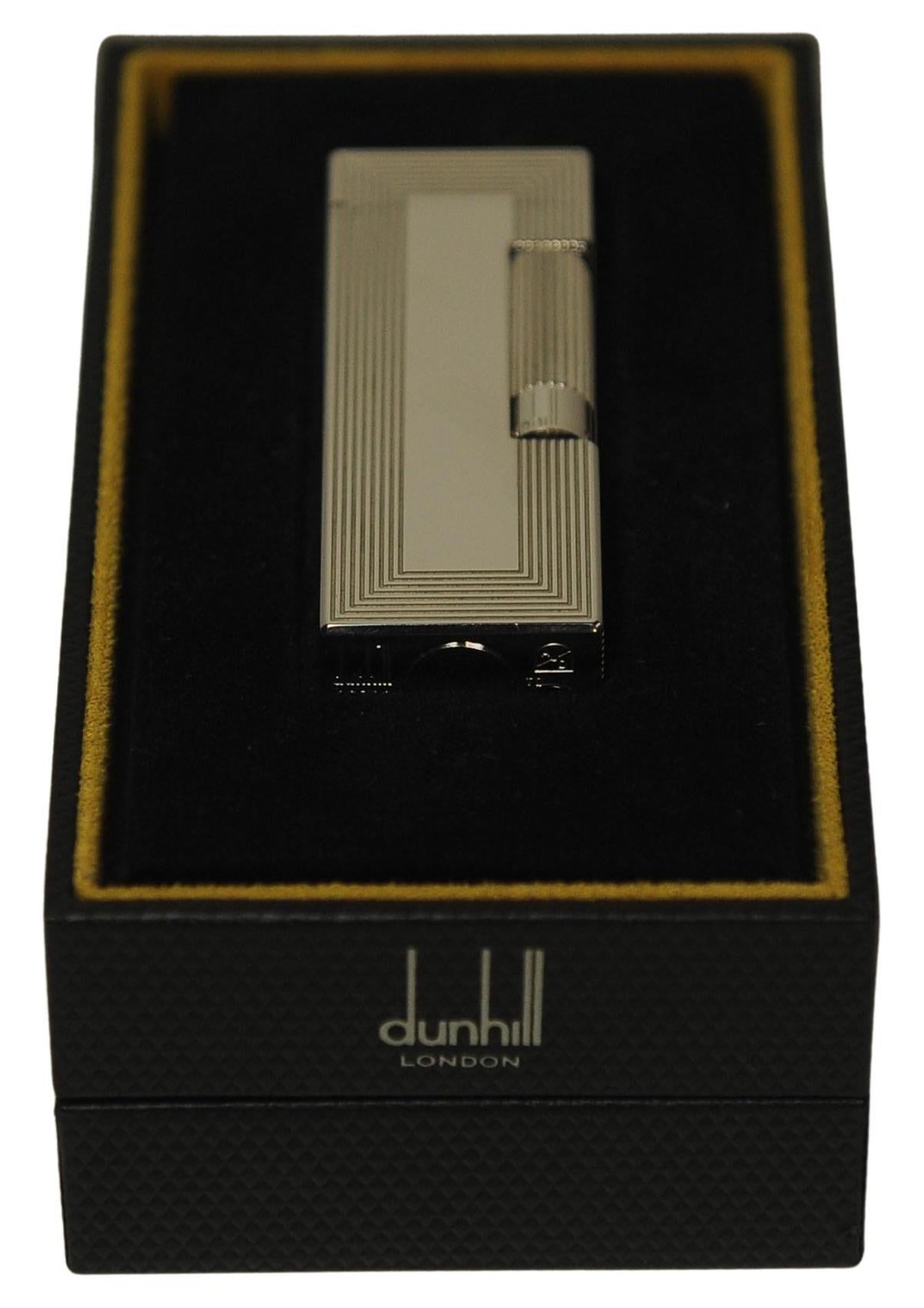 Encendedor de Bolsillo Rollagas Dunhill Paladiado Con Caja Original Británico en venta