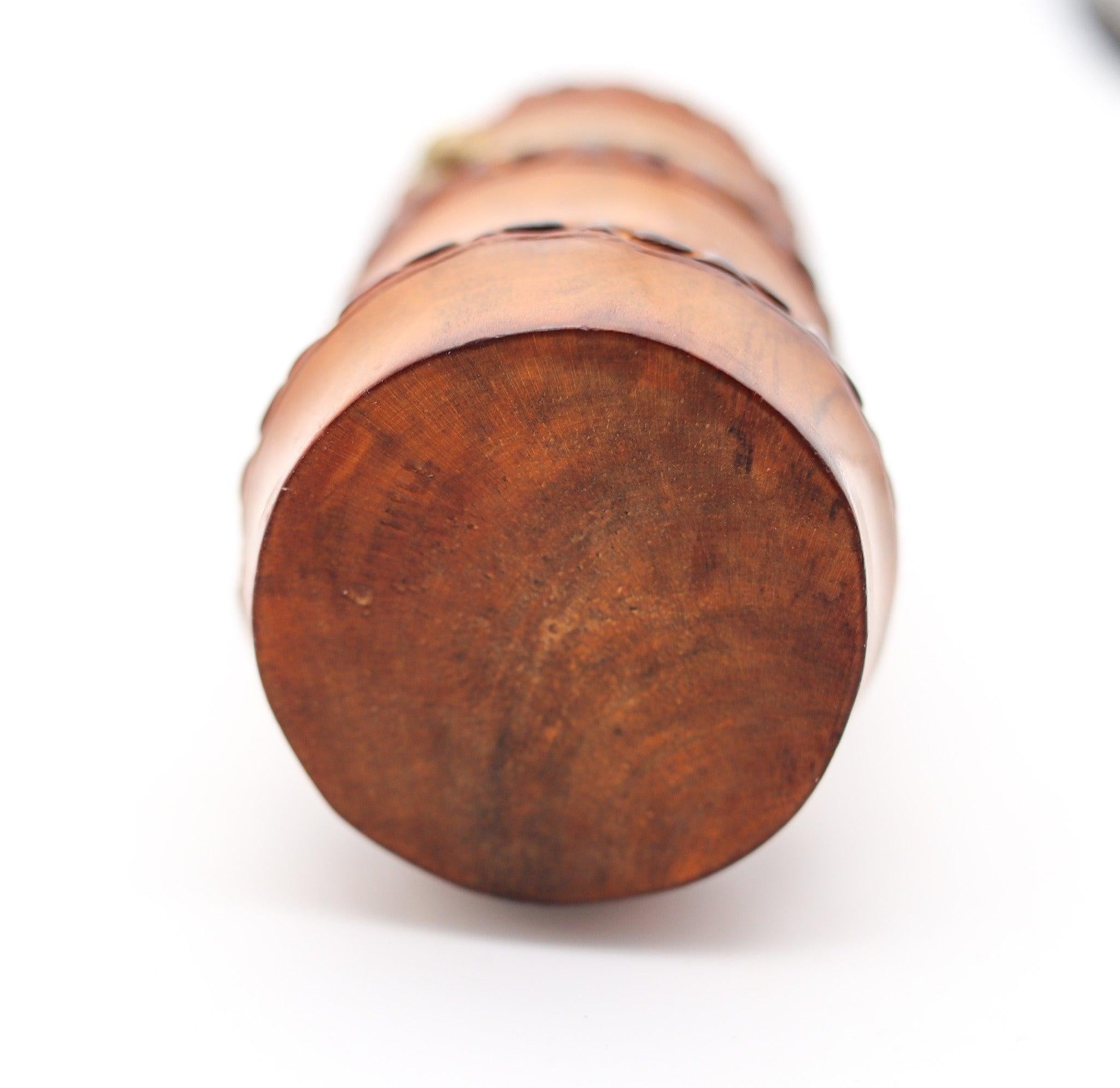 Hand-Carved DUNHILL Paris 1934 Art Deco Carved Bamboo Petrol Desk Lighter For Sale