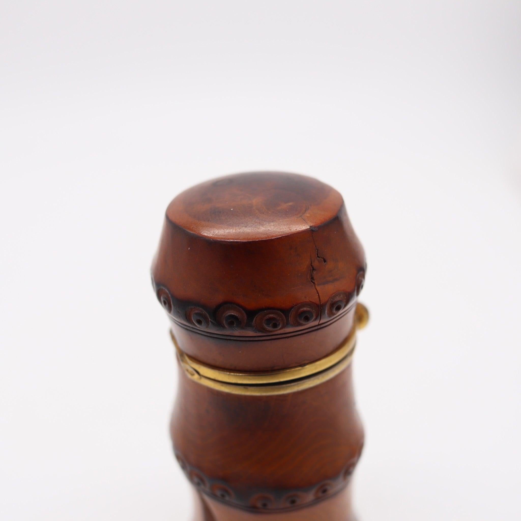 DUNHILL Paris 1934 Art Deco geschnitzter Petrol-Schreibtischleuchter aus Bambus im Angebot 1