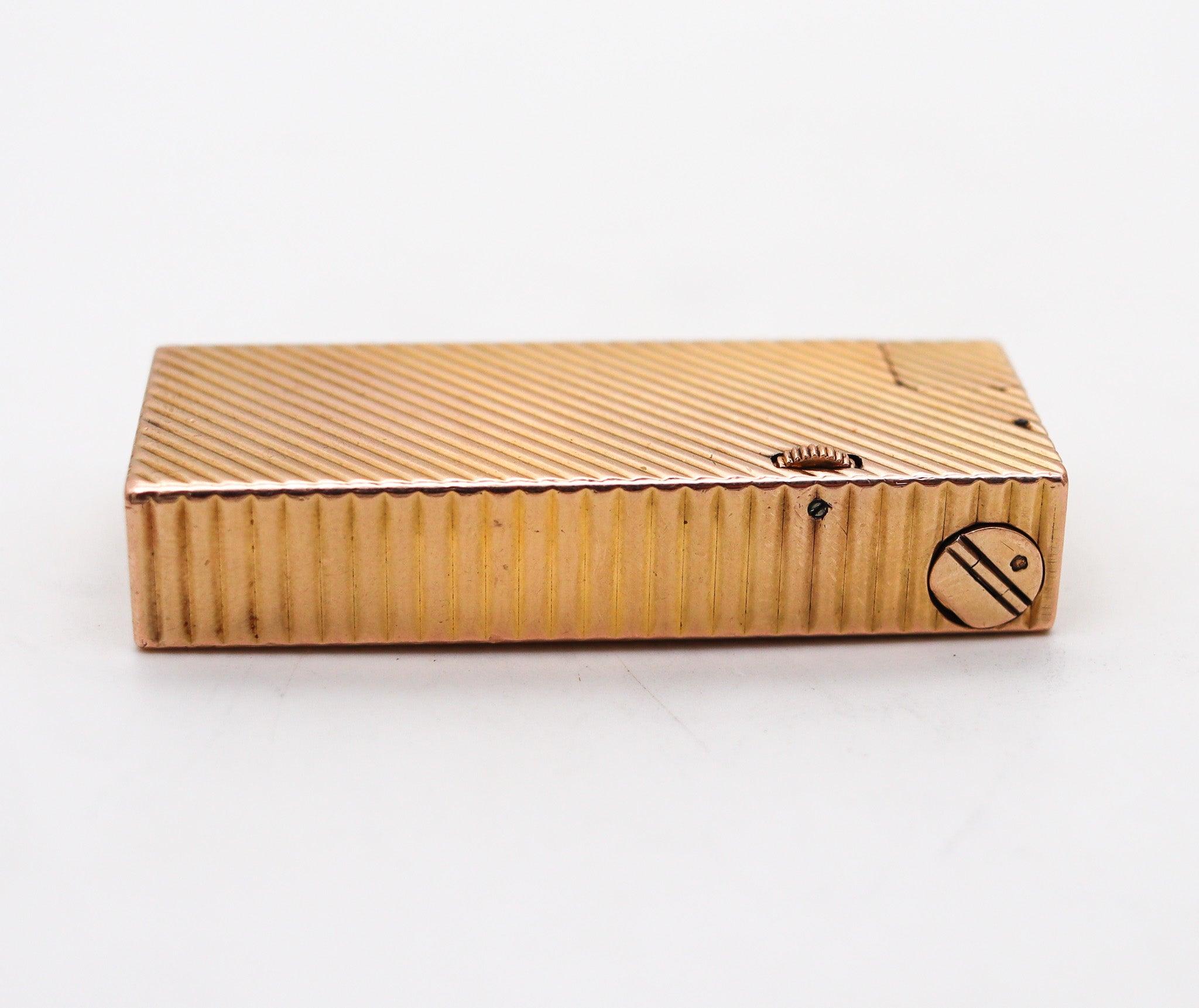 Dunhill PARIS 1952 Aldunil Gas Pocket Lights In 18kt Gold Vermeil .800 Silver Excellent état à Miami, FL