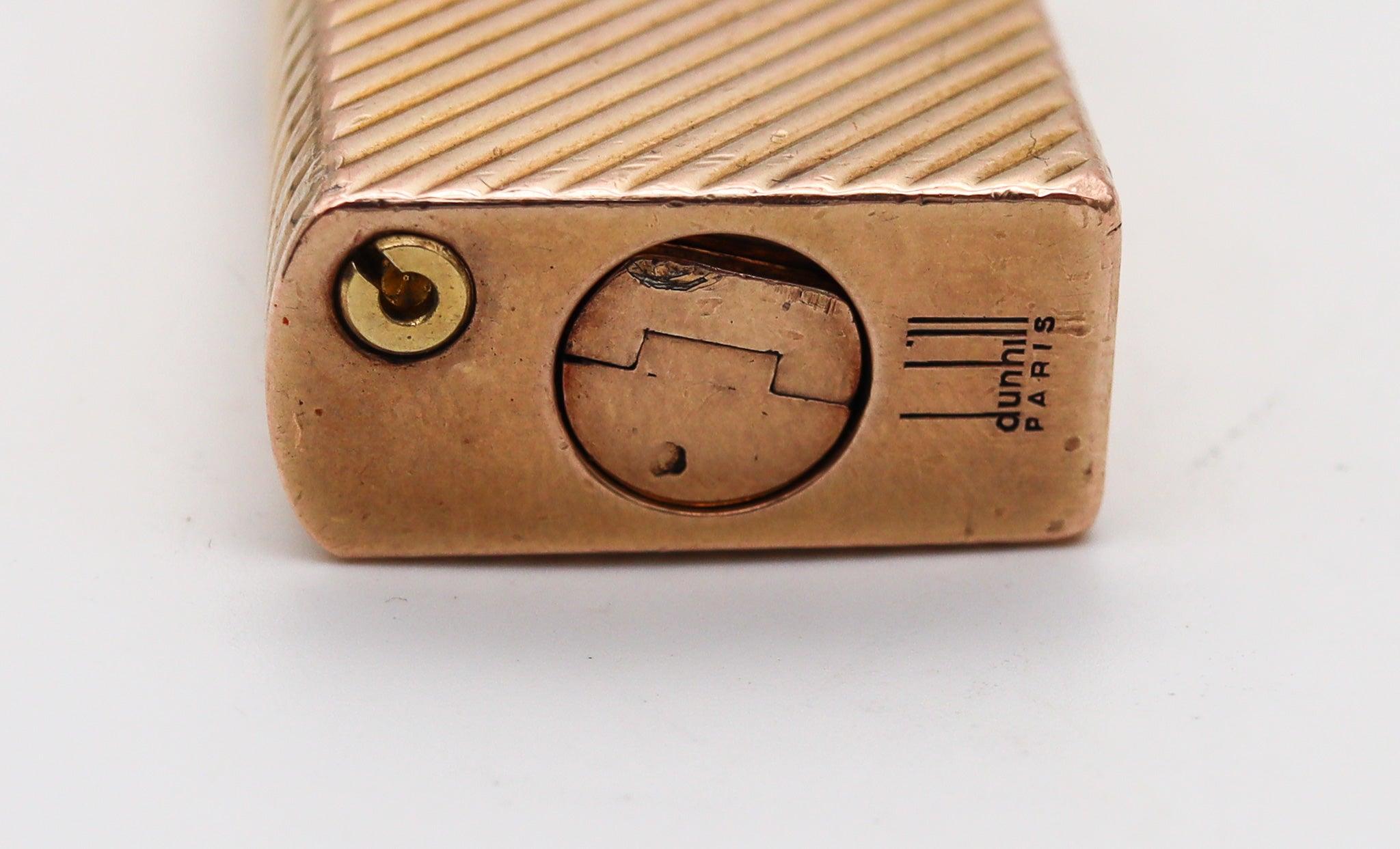 Or Dunhill PARIS 1952 Aldunil Gas Pocket Lights In 18kt Gold Vermeil .800 Silver