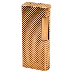 Vintage DUNHILL PARIS 1952 Aldunil Gas Pocket Lighter In 18kt Gold Vermeil .800 Silver