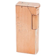 Vintage DUNHILL PARIS 1952 Aldunil Gas Pocket Lighter In 18kt Gold Vermeil .800 Silver