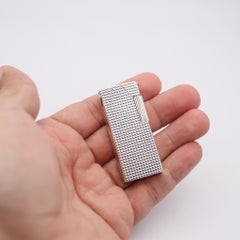 DUNHILL PARIS 1952 Aldunil Rectangular Gas Pocket Lighter In solid .800 Silver