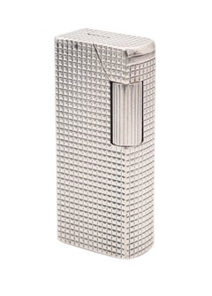 Vintage DUNHILL PARIS 1952 Aldunil Rectangular Gas Pocket Lighter In solid .800 Silver