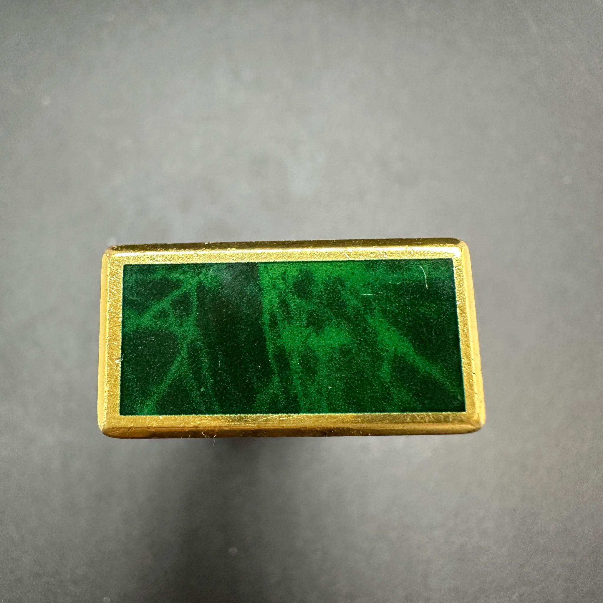 Vintage Dunhill Rare Green Marble Lacquer & Gold Plated Roller Lighter  1