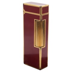 Dunhill 18 Carat Gold Plated Red Lacquered Rollagas Classic Cigarette Lights