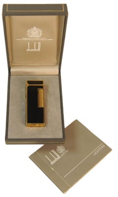 Accendino Dunhill Rollagas Black Lacquer De Chine con scatola Dunhill