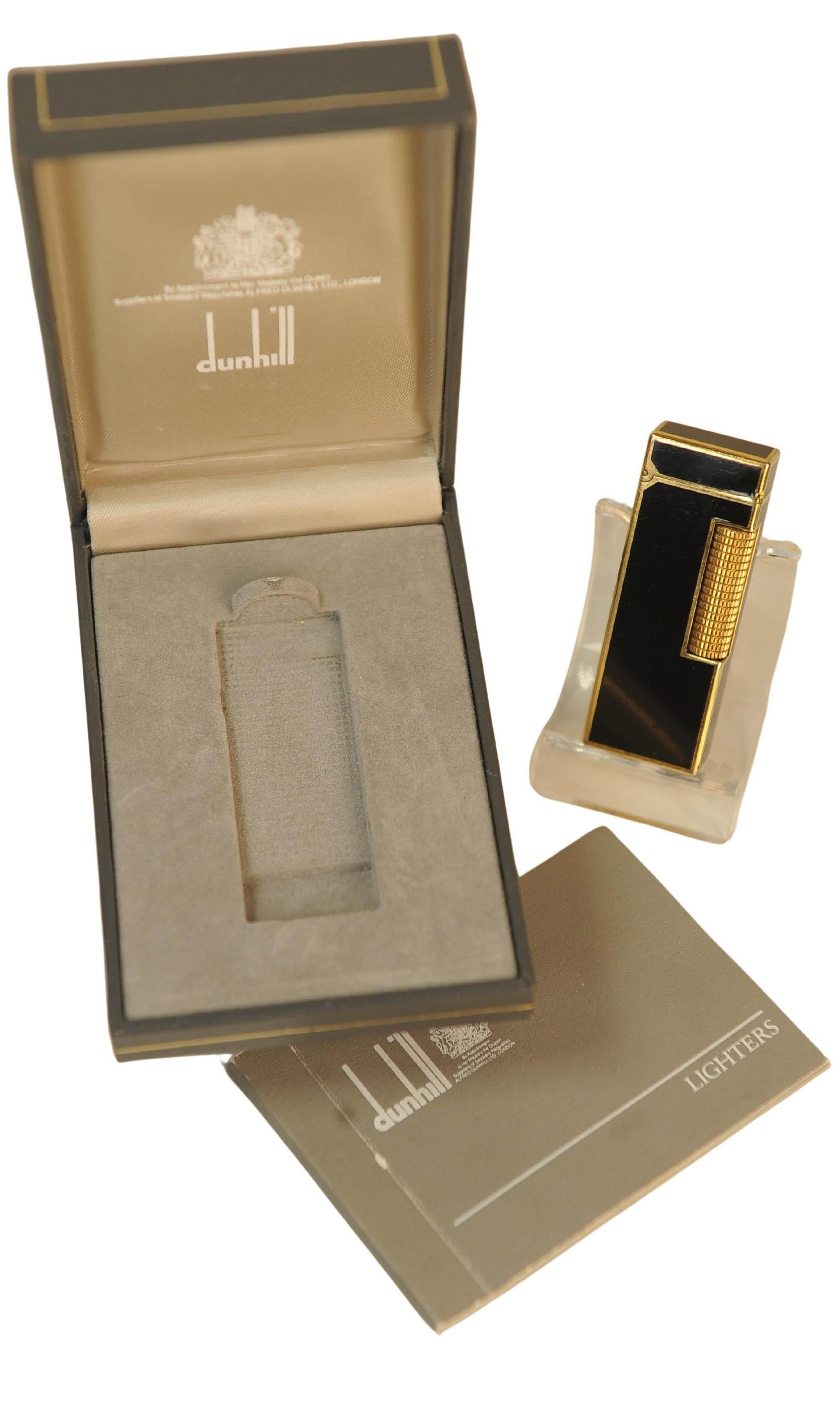 Suisse Dunhill Rollagas Black Lacquer De Chine Cigarette Lighter With Dunhill Box en vente