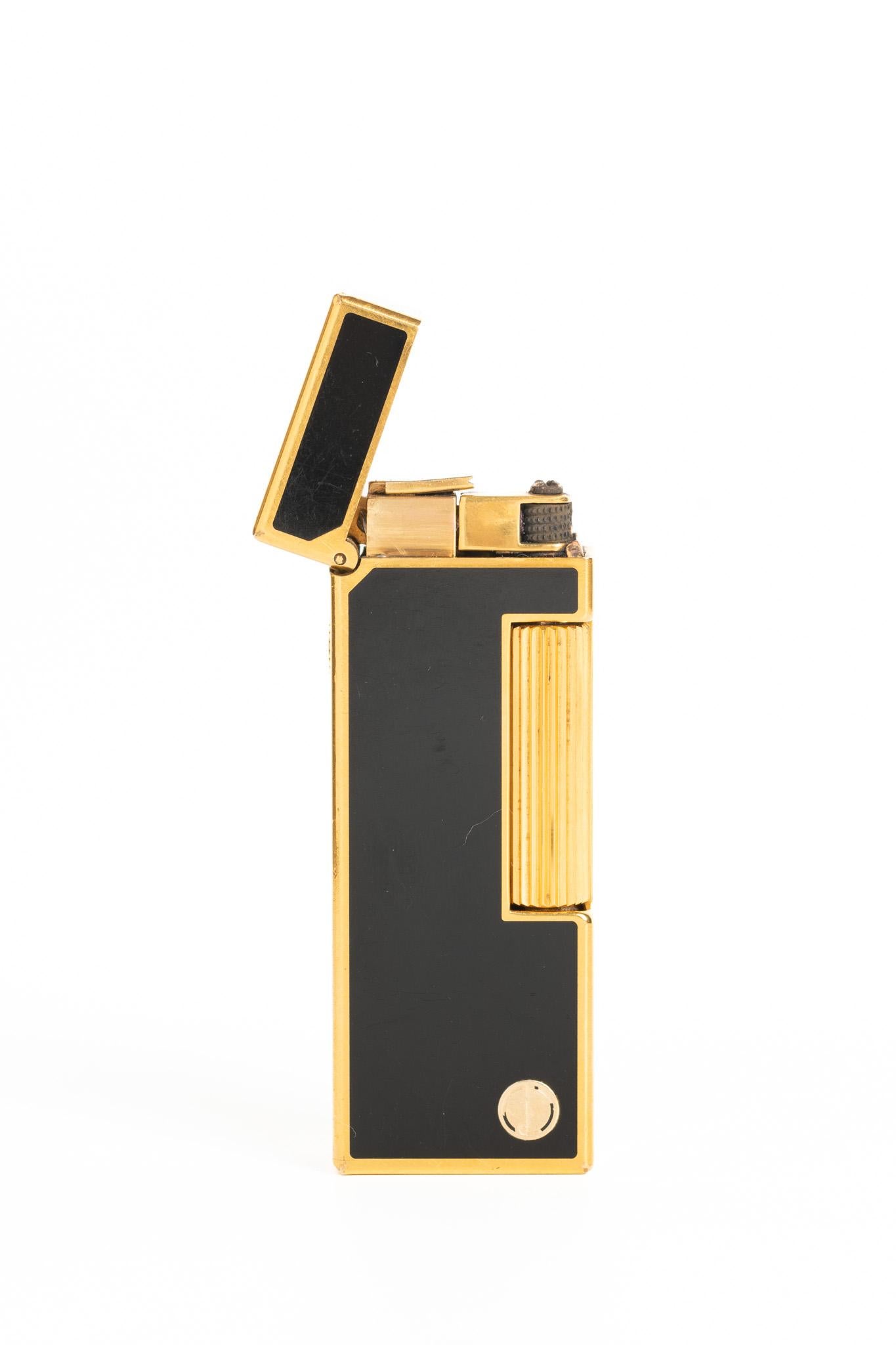 dunhill lighter black and gold