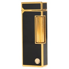 Dunhill Rollagas Lighter Gold Plated Black Lacquer