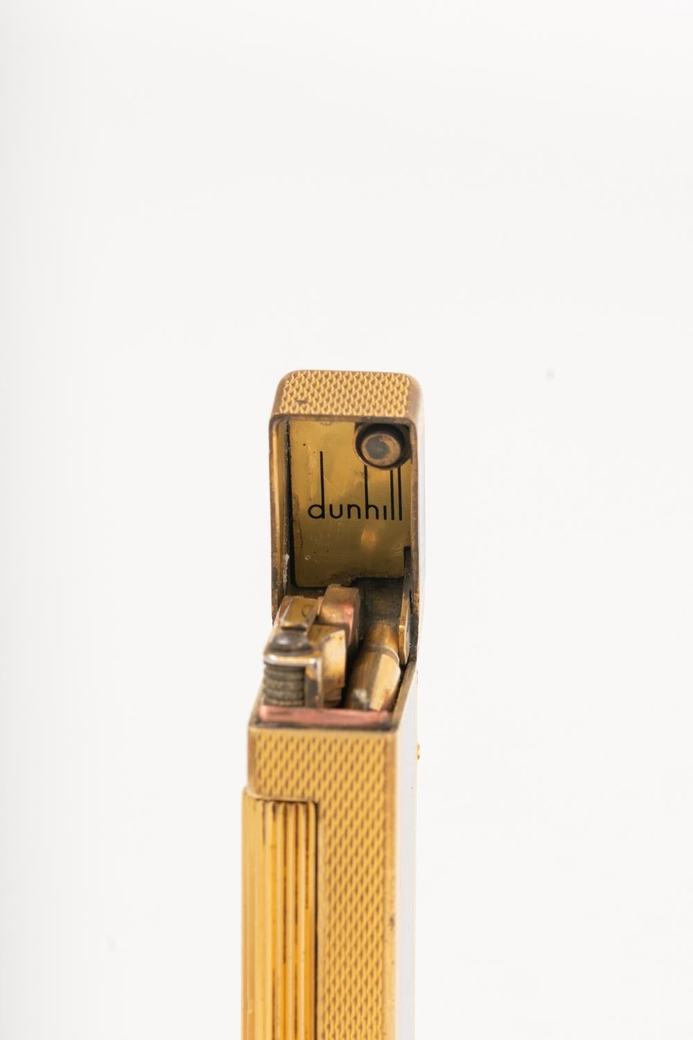 Dunhill Rollagas Lighter Gold Plated Blue Lacquer 1