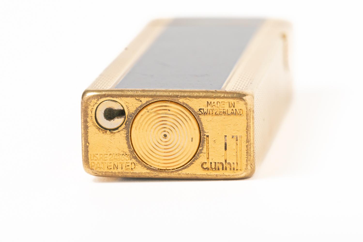Dunhill Rollagas Lighter Gold Plated Blue Lacquer 2