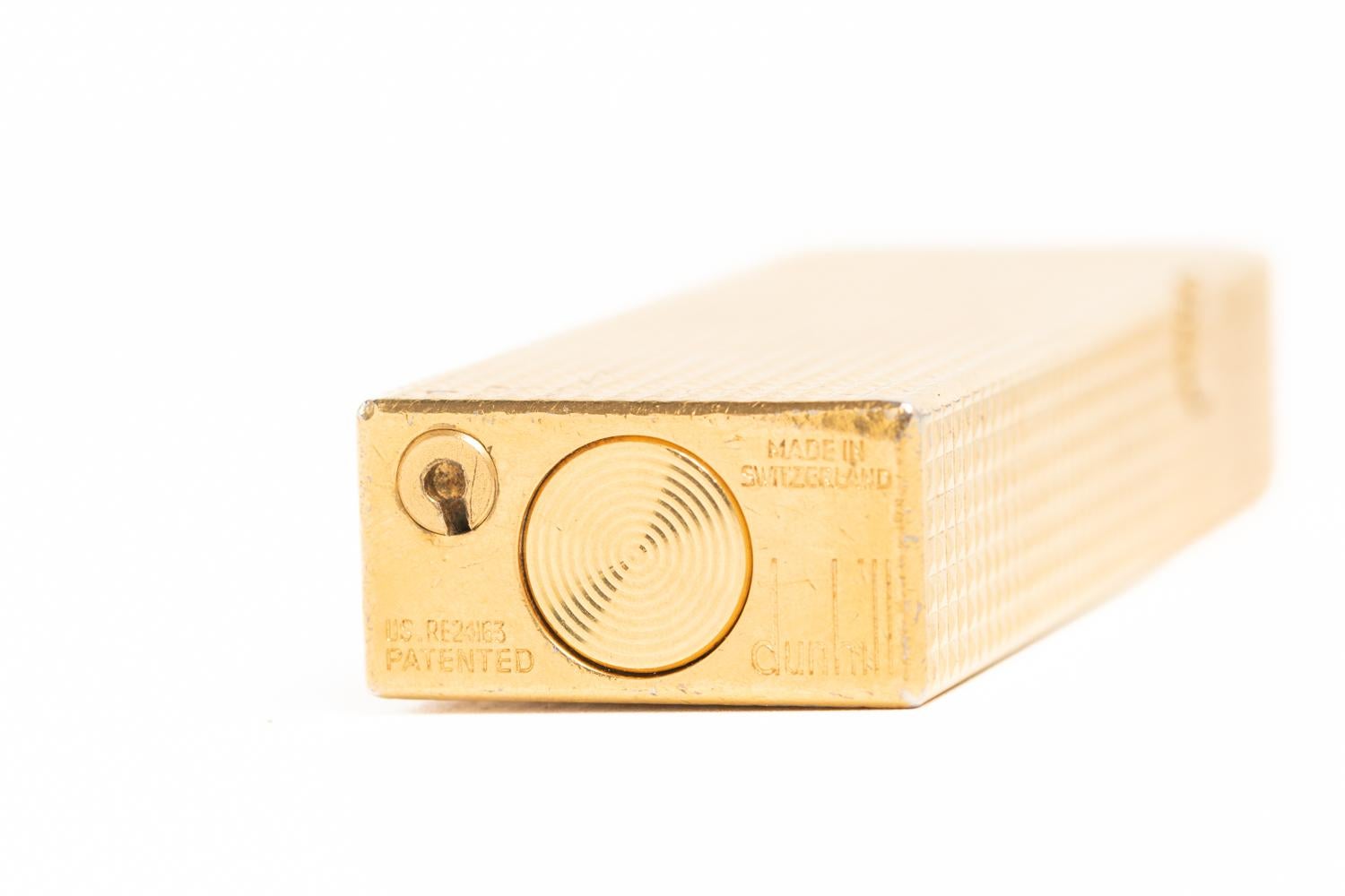 Dunhill Rollagas Lighter Gold Plated Diamond Pattern 1