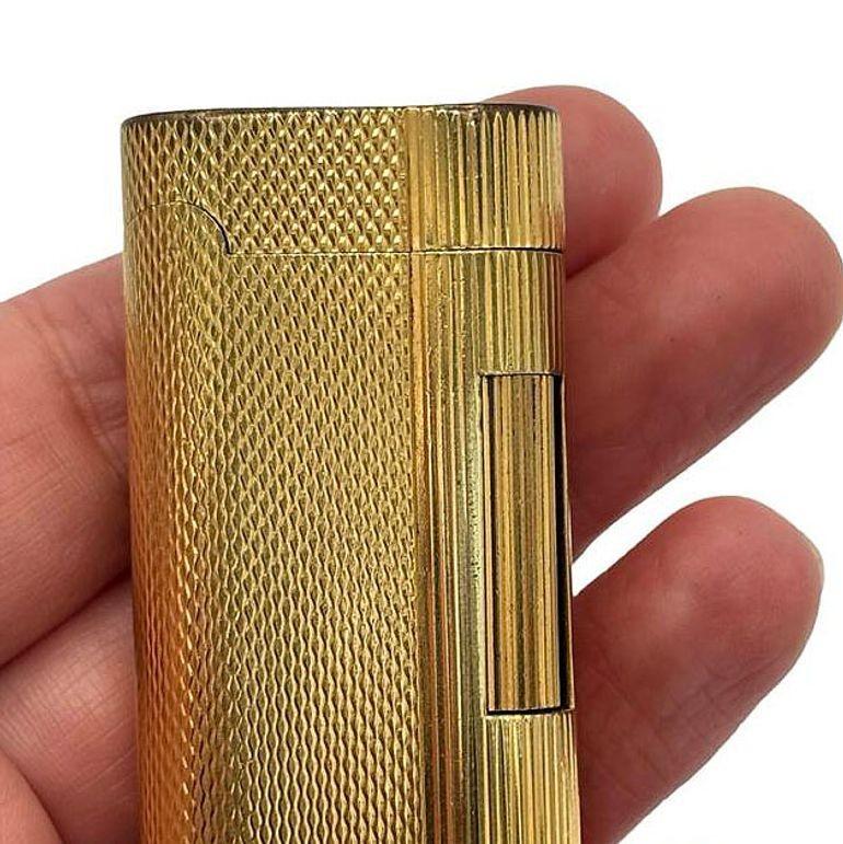 Métal Dunhill Briquet Rollagas de type S plaqué or, vers 1970 en vente