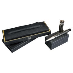 Dunhill Sentryman Black & Silver Carbon Fiber and Palladium Rollerball Pen